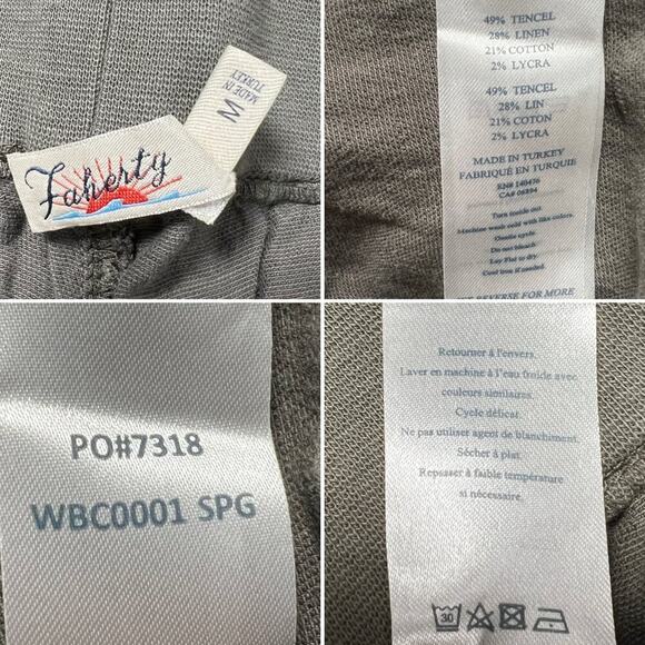 Faherty Arlie Day Pant SIZE M Surplus Green Linen Blend Pull-On Jogger - Picture 5 of 10